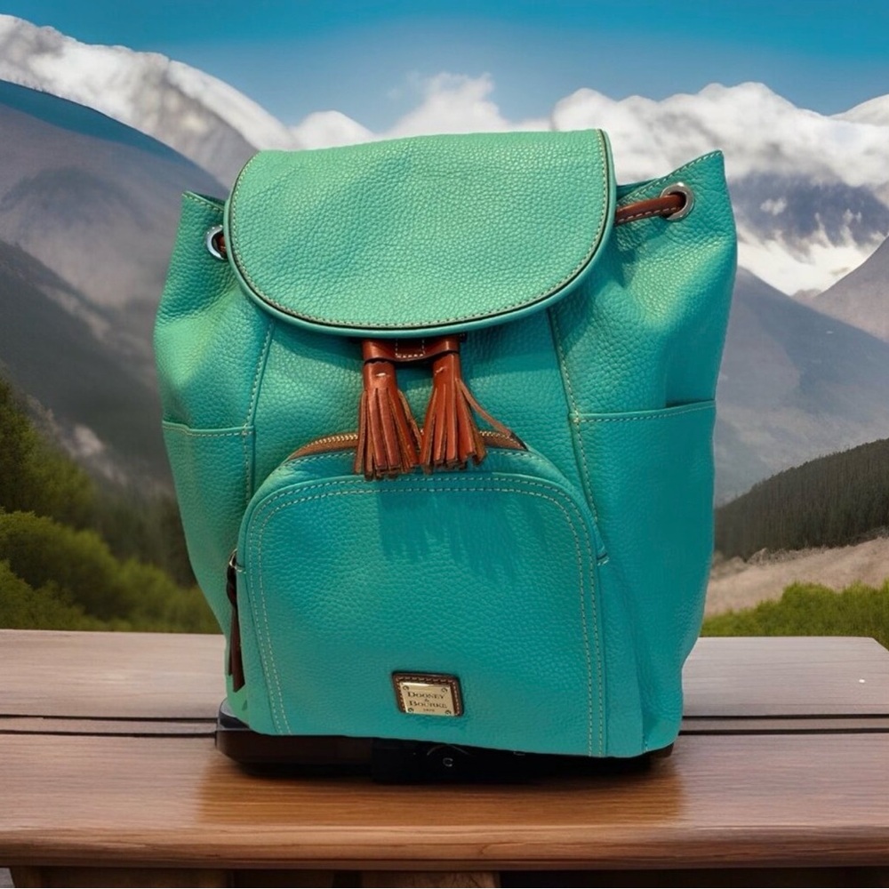 NWT & dusty MSRP $495!! Dooney & Bourke Teal Leather Backpack